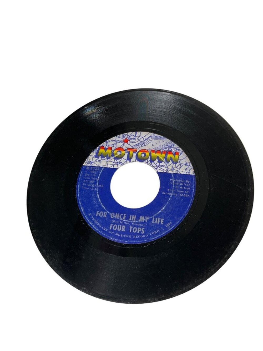 Four Tops Motown 45 RPM Vinyl Record "Yesterdays Dreams" & "For Once In My Life"